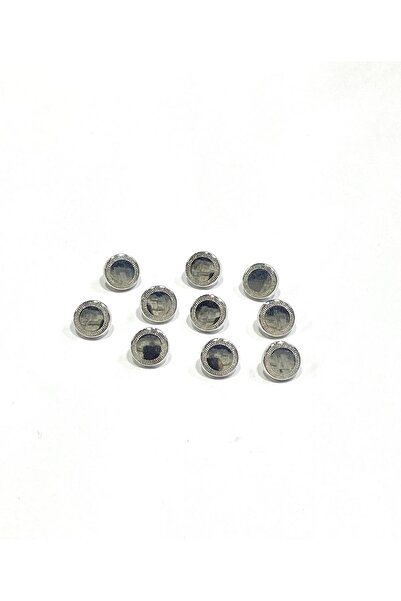 karantuhafiye Blouse Button/ Metal Blouse Shirt Button/ 1 cm / Silver / 10 Pi...