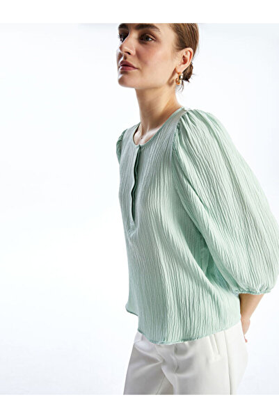 LC Waikiki Rmz Gi̇yi̇m Farkiyla Zero Roba Collar Textured Women's Blouse