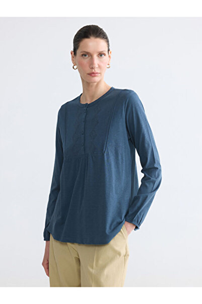 LC Waikiki Esvab • Modern & Distinctive Zero Roba Collar Embroidered Gathered...