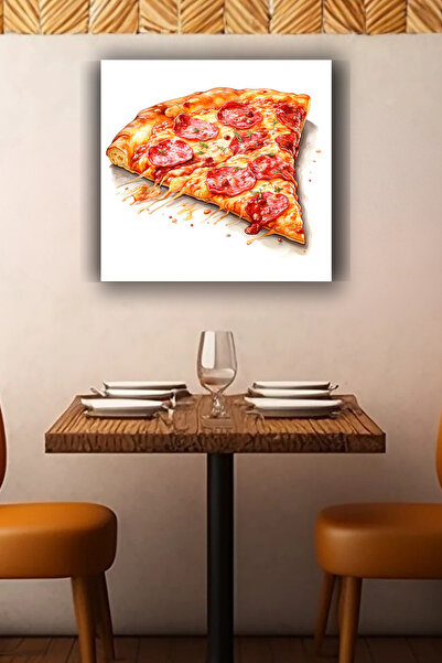 Lucena Pizza cu pepperoni Pictură metalică Decor modern pentru bucătărie Pict...