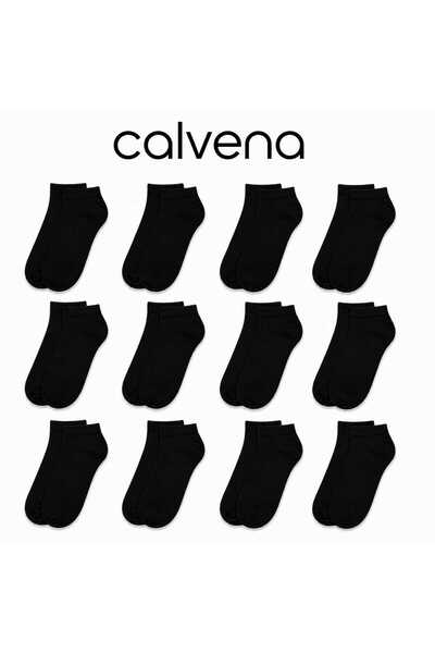 Calvena Women's 12-Piece Economical Pack White and Black Short Sports Bamboo ...