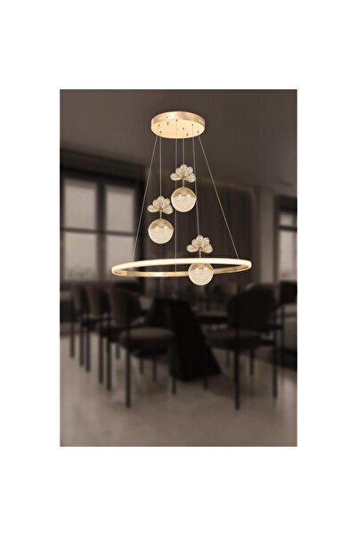 ILGAZ AYDINLATMA 3+1 ÇEMBER ŞEKER TOPLU ROSE GOLD LED MODERN SARKIT AVİZE