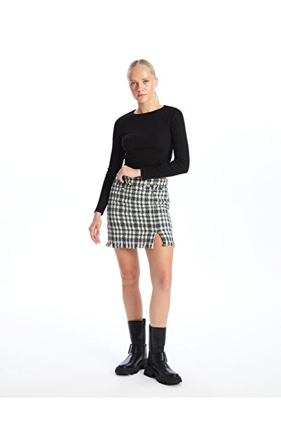 LC Waikiki Plaid Women's Skirt with Zippered Waist