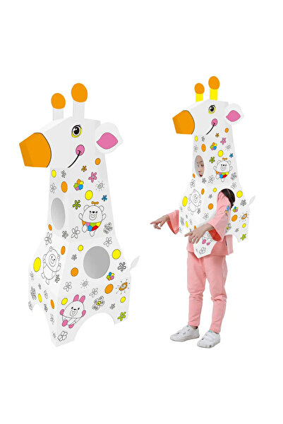 Junios Girafa 3D de colorat din carton, carioci incluse