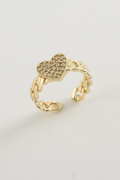 ZERO LAND Ilkeshop Heart Zircon Stone (100129) Ring-Silver Color