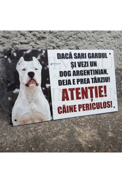 OSM Placă de avertizare: Câine argentinian - Atenție!