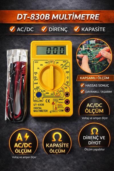 Real Özs DT-830B Dijital Multimetre Avometre Voltaj Ölçer Elektrik Ölçüm Cihazı