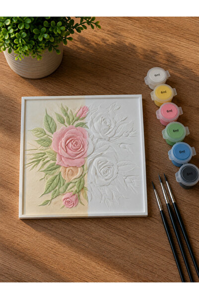 Glimsey DIY 2D Rölyef Kabartmalı Tablo Boyama Kiti - Floral Seri