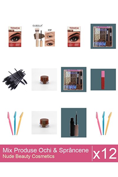 Makeup Set Mix 12 produse Rimel Sprancene: Set periute pentru stilizarea spra...