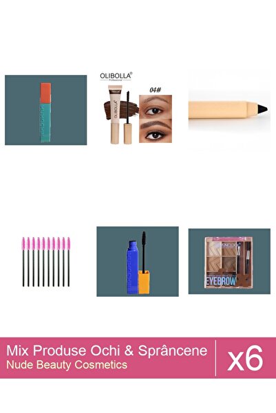 Makeup Set Mix 6 produse Rimel Sprancene: Rimel Ushas , Negru, Rimel sprancen...