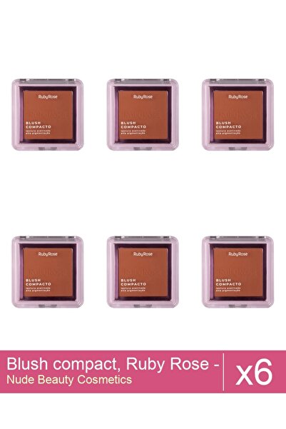 Makeup Set of 6x Blush Compact, Ruby Rose - BL 30, 7.3 g