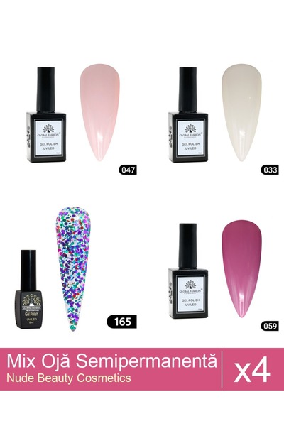 Makeup Set Mix 4 Nail Polish products: Global Fashion semi-permanent nail pol...