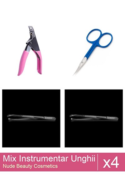 Makeup Set Mix 4 produse Forfecute: Penseta profesionala neagra subtire - One...