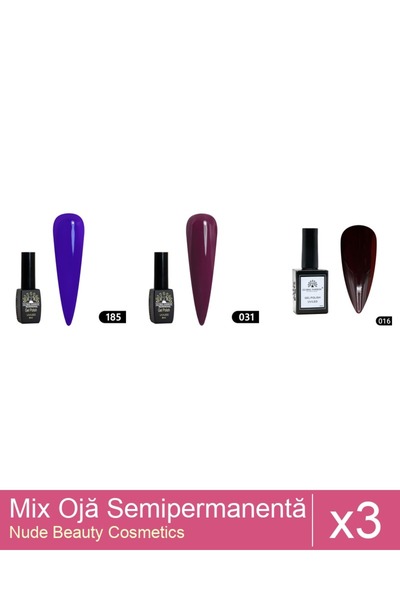Makeup Set Mix 3 produse Nail Oja: Oja semipermanenta BLACK ELITE, Global Fas...