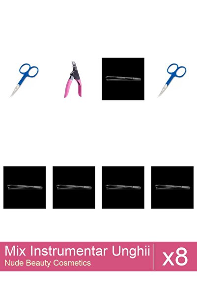 Makeup Set Mix 8 produse Forfecute: Penseta profesionala neagra subtire - One...