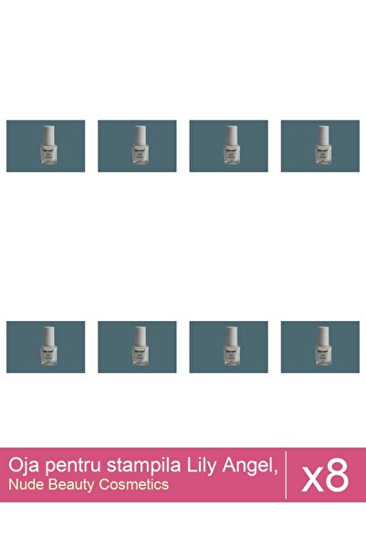 Makeup Set of 8 Lily Angel Stamping Polish, white, 5ml
