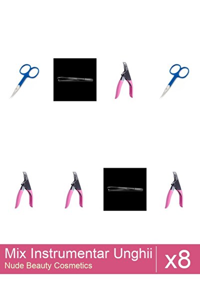 Makeup Set Mix 8 produse Forfecute: Penseta profesionala neagra subtire - One...