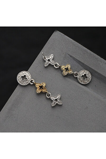 Choice Lucky grass earrings Clover Earrings, Gold-Silver Color Block Clover P...