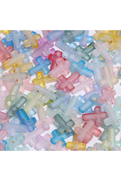 Choice6 12x15mm 50pcs C06842 50pcs 12x15mm Cross Shape Acrylic Beads Colorful...