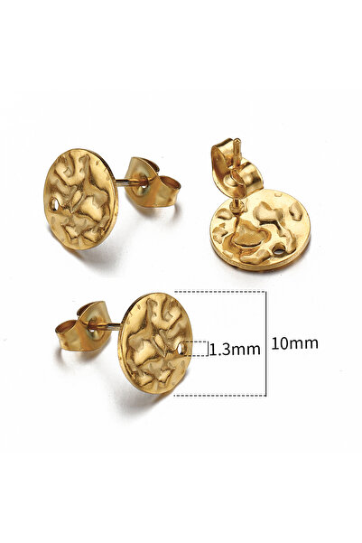 Choice8 Gold 01-10mm 10pcs Stainless Steel Earring Bases With Holes Or Loops ...