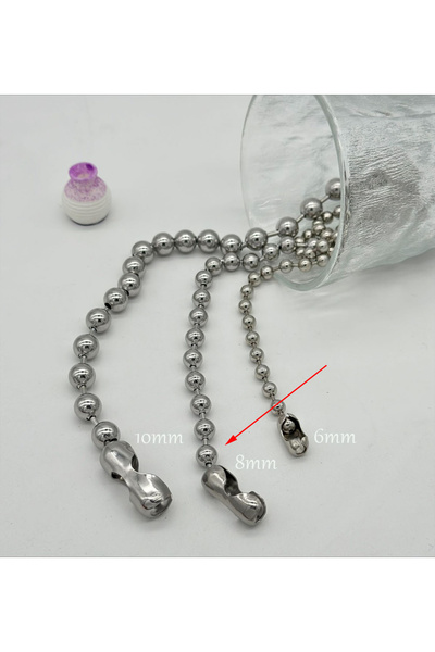 Choice7 40cm 8mm 6/8/10mm Stainless Steel Ball Chain Layering Necklace for Wo...