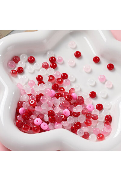 Choice7 100pcs-6mm red series 50/100pcs Glass Imitation Jade Beads Flat Round...