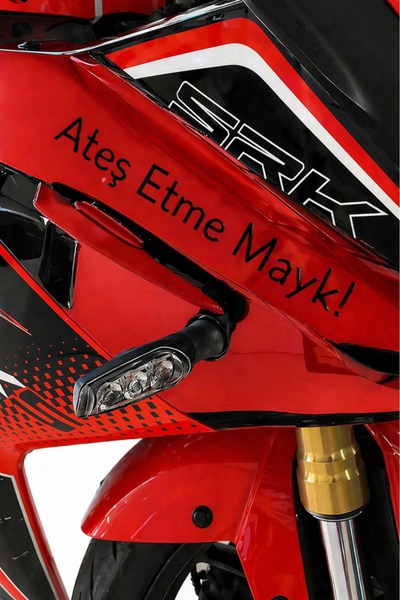 Banxtre Motor-Araba-Kask için Siyah Renk Ateş Etme Mayk Sticker Etiket (20CM)