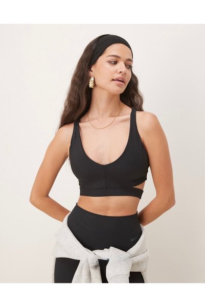 Nike Zenvy Rib Women's Bra Orta Destekli Siyah Kadın Sporcu Sütyeni