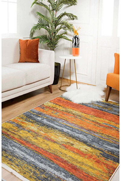 halinet Halı.Net Gray Modern Washable Non-Slip Living Room Carpet Haln-Hln094
