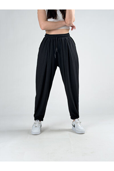COCOPELLI Pantaloni jogger negri pentru femei Bürümcük COC3180