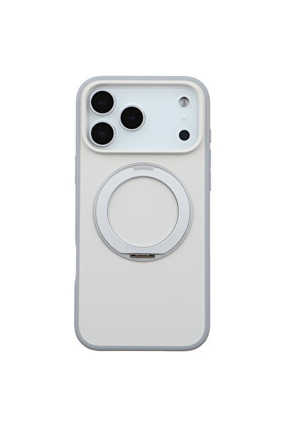 Casen iPhone 17 Pro Beyaz Standlı Magsafe Premium Fonksiyonel Telefon Kılıfı