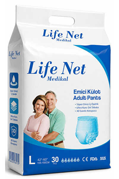 Life Net Medikal Yetişkin Hasta Bezi Külodlu L Beden Yüksek Emici Bez Large (...