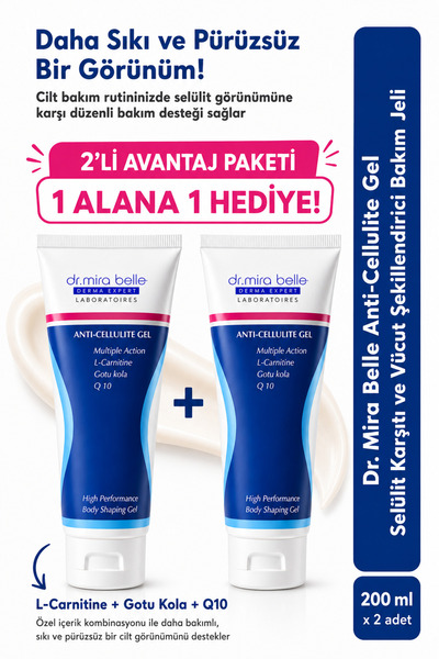 Dr. Mira Belle Derma Expert Anti-Cellulite Gel L-Carnitine Gotu Kola Q10 Selü...