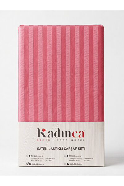 KADINCA سلسلة أريا ® |   طقم ملاءات ساتان مطاطية |   قطني |   مع حقيبة من الب...