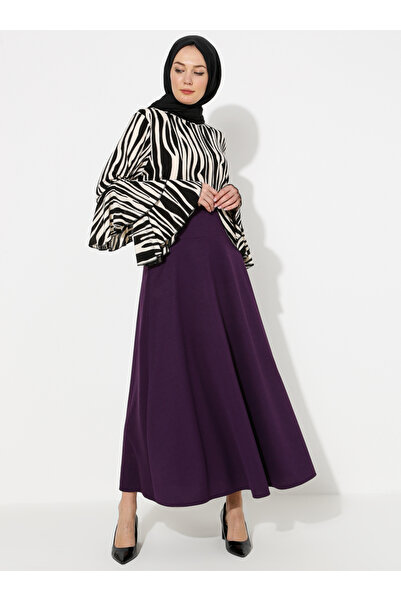 MARFİM Lined Full Length Flared Long Skirt