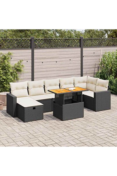 vidaxl Set mobilier de gradina cu perne, 5 piese,poliratan/lemn acacia