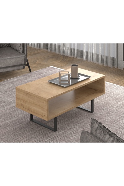 MERT SERT MOBİLYA Nivela Orta Sehpa 90cm x 45 cm Metal Ayaklı