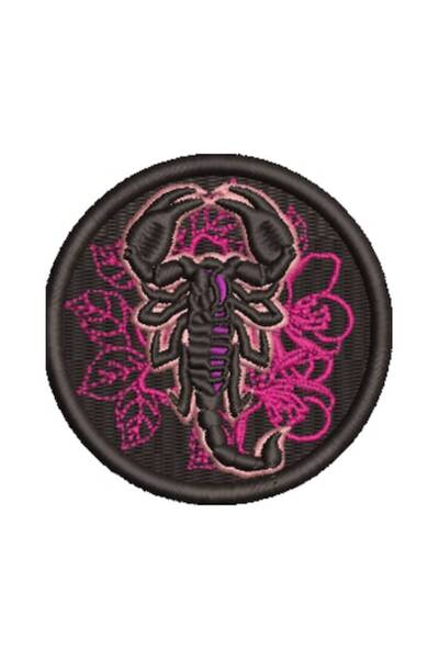 OEM Patch brodat Scorpion, 70,37 mm, aplicabil pe textil