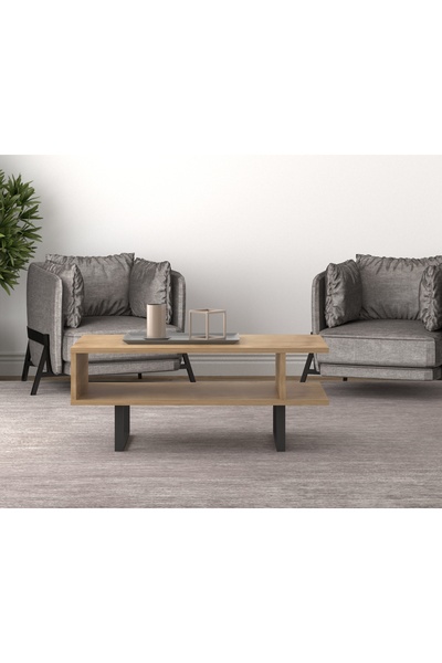 MERT SERT MOBİLYA Diva Orta Sehpa 90cm x 45 cm Metal Ayaklı