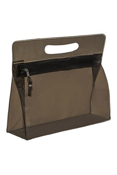 SHOPIENS Trusă de toaletă - Geantă transparentă neagră cu fermoar 24 x 7 x 20 cm