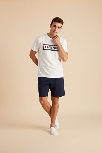 U.S. Polo Assn. Set de pijamale pentru bărbați, cu design elegant, cu mâneci ...