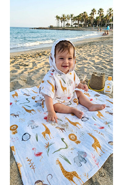 BABYNENA Muslin Poncho 0-2 Years +120 X 120cm Muslin Beach Coverlet Set of 2