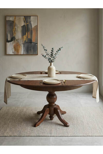 KleinHaus Furniture Elegansia Ahşap Açılır Masa, Klasik Ayak, Perdeli Masa Ta...