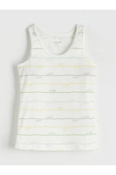 LC Waikiki Ecru Crew Neck Boys' Athlete Shirt