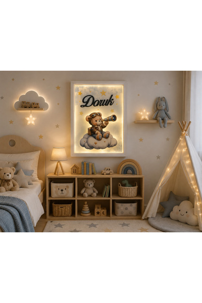 Pırıltılı Dizaynlar “✨ Kişiye Özel LED Işıklı Pilot Ayıcık Temalı Çocuk Odası...