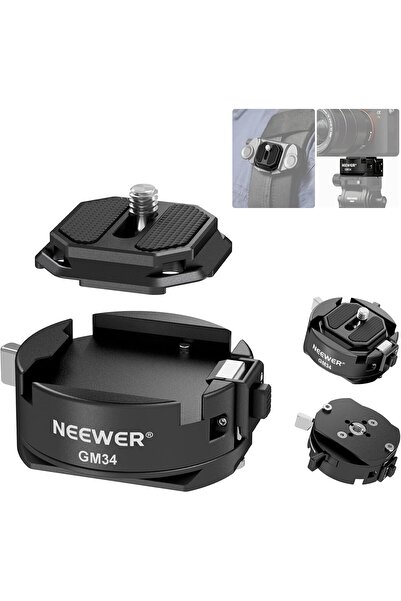 NEEWER GM34 Camera Quick Release Plate Kit, Square QR Quick Lock Mounting Plate