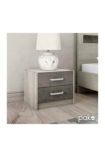 Other Κομοδίνο OLYMPUS pakoworld με 2 συρτάρια χρώμα castillo-toro 47,5x40,5x...
