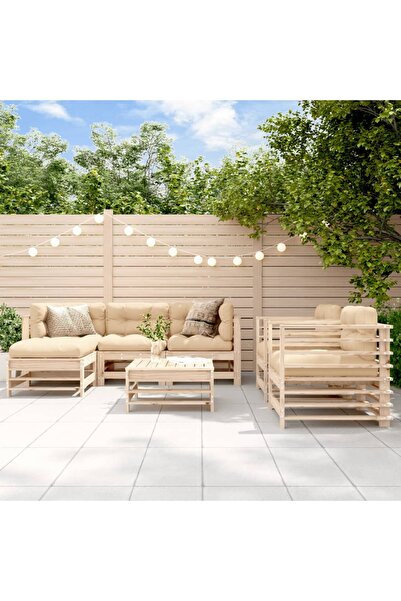 vidaxl Garden furniture set, 7 pieces, solid pine wood