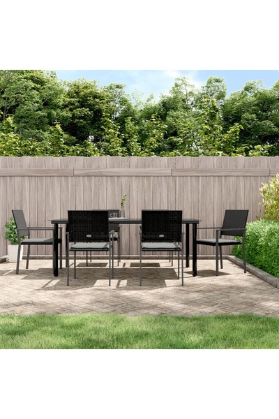 Concept Set mobilier de grădină cu perne, 7 piese, poliratan și oțel