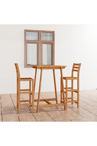 vidaxl Set bar de exterior ,3 piese , lemn masiv de acacia